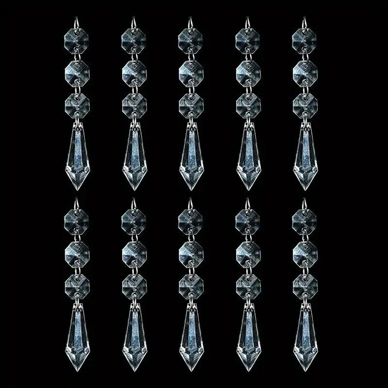 TEMU 10pcs Pack Elegant Crystal Tree Topper - Acrylic Wedding & For /christmas/valentine' Tree Decorations Suitable For Weddings, Parties, Church Decorations