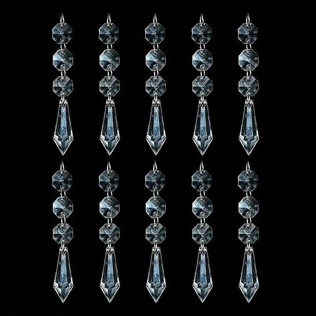 TEMU 10pcs Pack Elegant Crystal Tree Topper - Acrylic Wedding & For /christmas/valentine' Tree Decorations Suitable For Weddings, Parties, Church Decorations