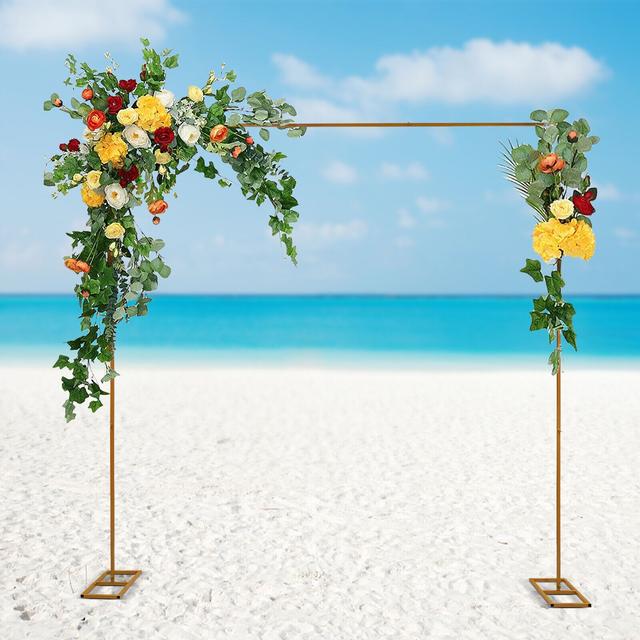 TEMU Wedding Arch, 10 X 10 Foot Portable Duct And Curtain Background Standing Kit - Heavy Duty Studio Photography Background Supports Wedding Party Photography, Plant Gazebo Supports Frame Garden