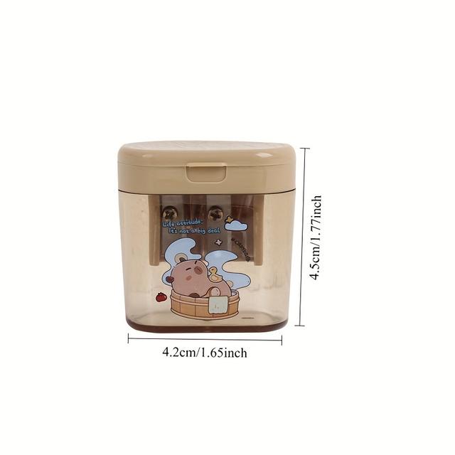 TEMU 1/6pcs Manual Pencil Sharpener With A Dual-hole Design Suitable For Pencils, Featuring A Cute Cartoon Shape, A Thoughtful Little Gift