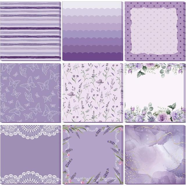 TEMU Set Of 9 Sticky Notes In Soft Pastel Colors, Decorating Your Desk At For Home Or . Ideal For School Supplies And As Gifts For Women, Coworkers, Or For Birthdays (purple)