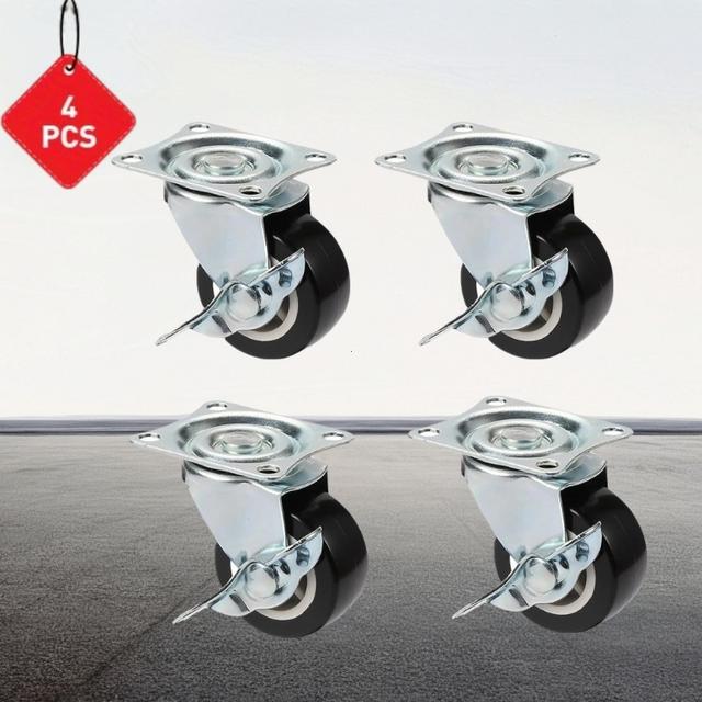 TEMU 4個セット サイドブレーキ付きキャスター ロック機能付き 耐摩耗・静音キャスター 工業用/家具用 作業台・カート用キャスター