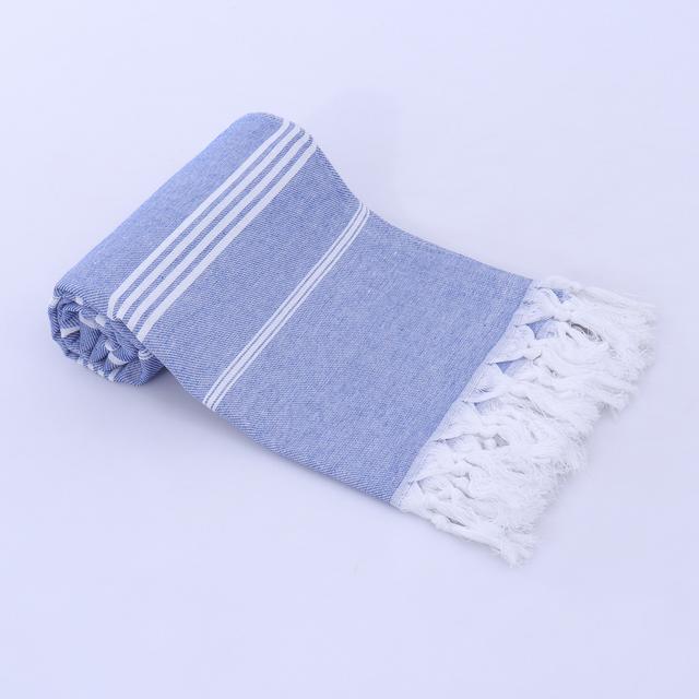 TEMU Extra-large Quick- Beach Towel | Striped Design With Tassels | Ultra Absorbent & Low Lint | Ideal For Pool, Travel & Bathroom Use