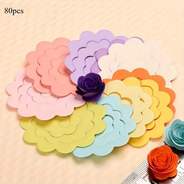 TEMU 80 unidades de papel quilling de cores sortidas para trabalhos de origami de cores misturadas