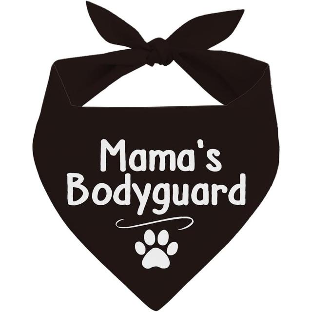 TEMU 1pc 24.8×11 Inch Mama's Dog Bandana, A Triangular Scarf For Medium-sized Dogs, Black Pet , Perfect Gift For Dog Enthusiasts