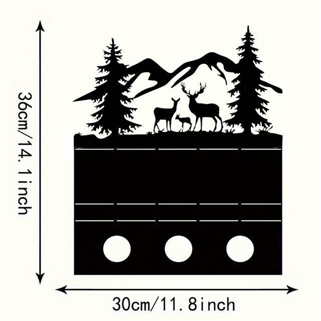 TEMU Schwarzer Metall-Kerzenhalter mit Hirsch-Design – Rustikale Walddekoration – Teelichtständer für Wildtiere – -Akzent – Tafelaufsatz für Cabintisch