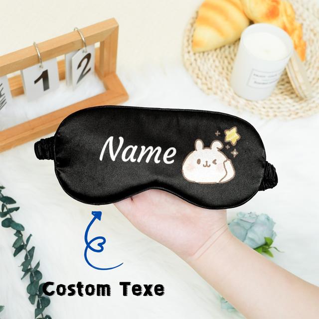 TEMU Diy Custom Text Eye Mask With Double-sided Blackout And Elastic Band, Perfect For Travel & Napping, Gift Or Reception Decoration