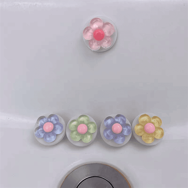 TEMU 2pcs Decorative Flower-shaped Silicone Drain Covers | Leak-proof Sink Overflow Plugs For Washbasins And Sinks, , Modern Stylish Design For Bathroom And Kitchen Sinks