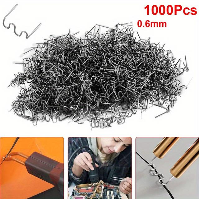 TEMU 1000pcs Stainless Steel Hot For Auto Bumper & Fender Repair - Durable, Pre-cut For Quick Plastic Welding