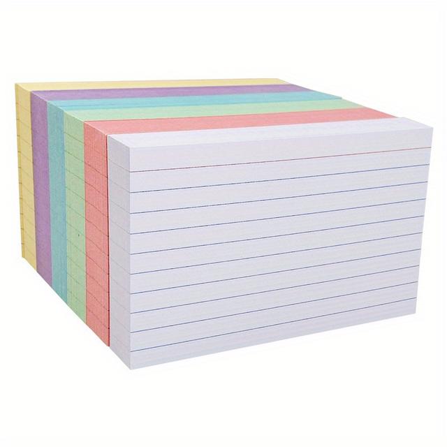 TEMU 300 Count Colored Index Cards 3 X 5 Inch Ruled Index Cards, Flash Cards College Ruled For School, College, Office And Home Organization, Durable Study To Do List Note Cards With Ruled Lines