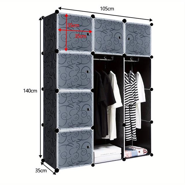 TEMU 12 Boxes Wardrobe Wardrobe, Wardrobe, Assembled Wardrobe Made Of Plastic, Portable Closets