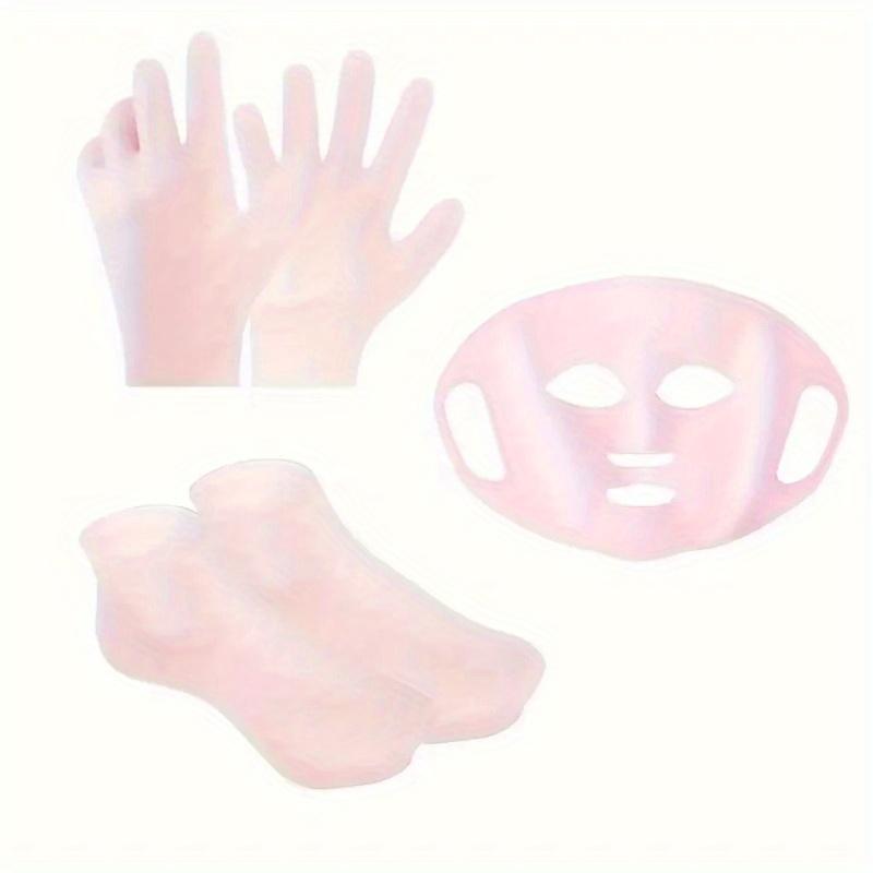 TEMU Skin Care 3pcs Set - Reusable Moisturizing Mask Set, Gloves, Socks - For Face, Hands And Feet Dry, , Skin Care Set