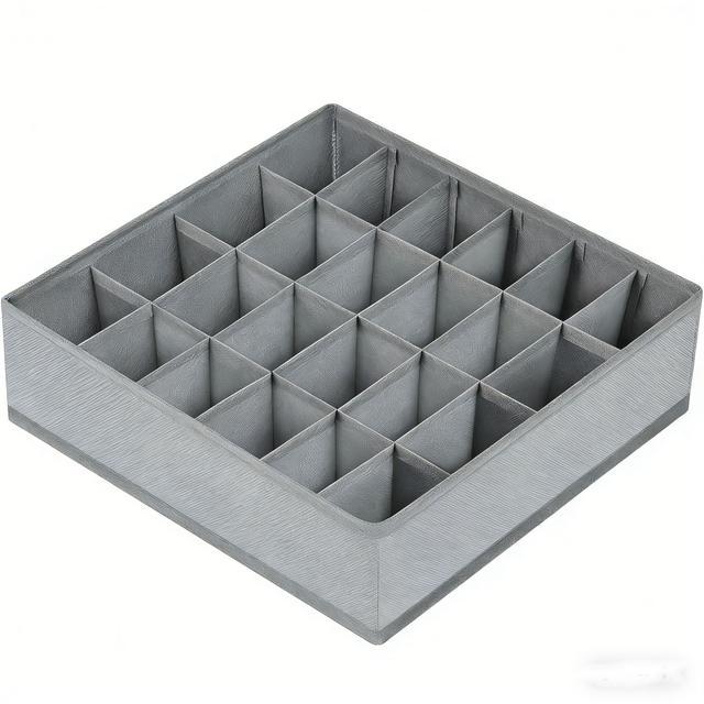 TEMU 24 Grid Foldable Fabric Closet Organizer Divider, Breathable Underwear Socks Storage Box With Reinforced Stitching, Space-saving Home Organizer For Ties Ornaments Bedroom Decor Storage