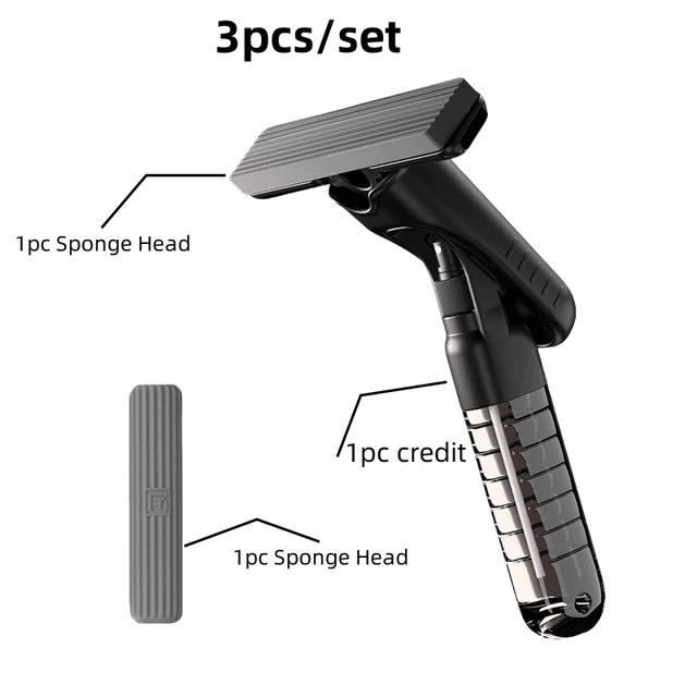 TEMU 3pcs/set Absorbent Handheld Sponge Mop - Portable, Hand-free, Desktop, Glass Wiper, Multipurpose Cleaning Tool - Bathroom, Car, Window, Glass Cleaning, And Store