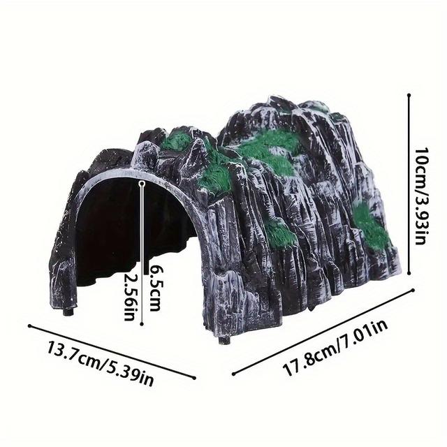 TEMU 1 шт. Модель імітації печери | Пластикова залізнична тунельна статуетка для Дня подяки, сучасний , настільне кріплення