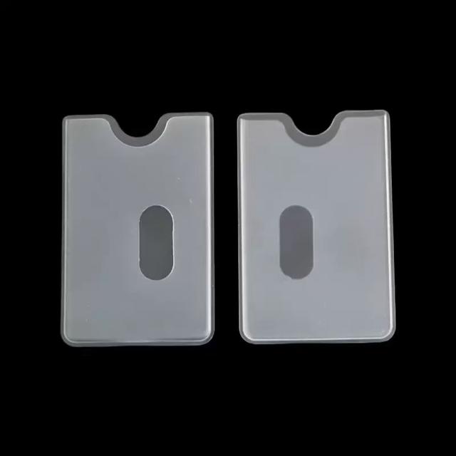 TEMU 2pcs Of Anti-magnetic Hard Transparent Credit Card Holders, Featuring Anti-theft Nfc Protection, Suitable For Id Cards And Credit Cards, With A And Colorful Borders, Made Of Durable Pvc Material