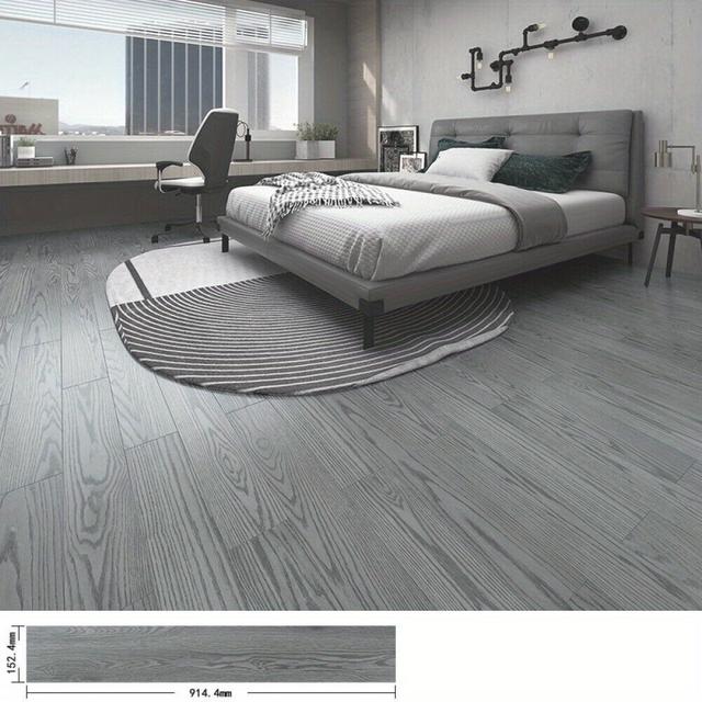 TEMU 35pcs Self Adhesive Floor Planks Tiles Wood Effect Vinyl Flooring Kitchen Bathroom 91.4cm X 15.2cm/ 35.98inch X 5.98inch