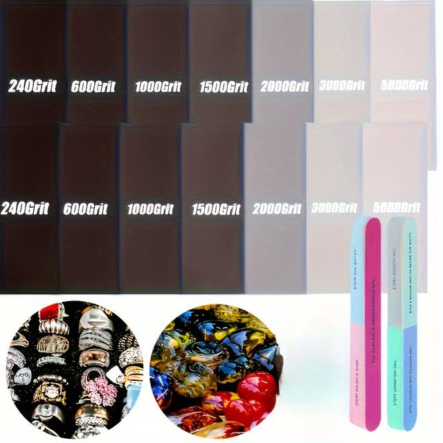TEMU 14pcs Resin Polishing Kit - Electric Grinding Sanding Kit With Sandpaper For Resin Injection, Jewelry Making, And Mold Surface Finishing