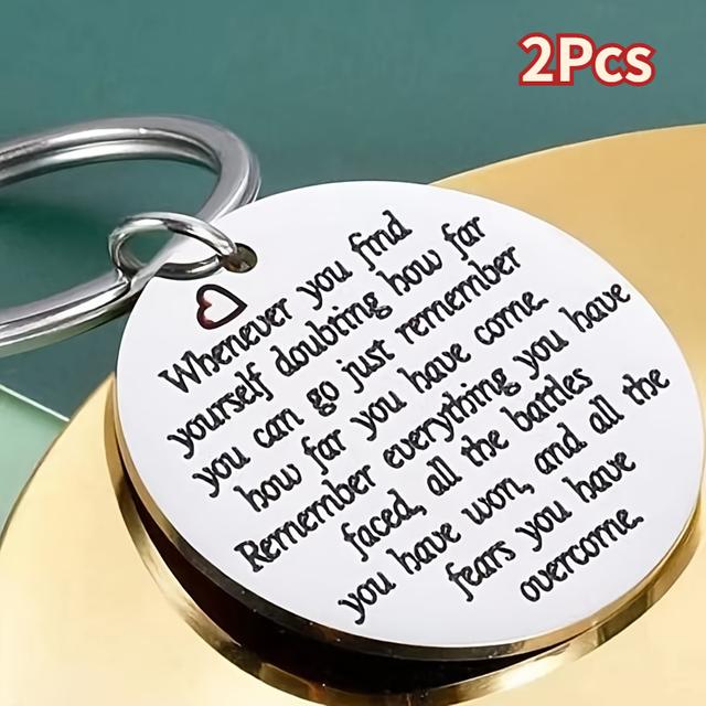 TEMU 2pcs Sobriety Keychain - Strength-infusing Design For - A Symbol Of And Recovery, Perfect Survivor Awareness Birthday Gift