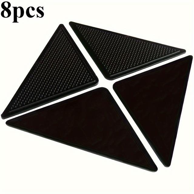 TEMU 8 Reusable And Washable Non-slip Rug Grippers, Double-sided Adhesive - Decor - Grips + 4 Auxiliary Strips