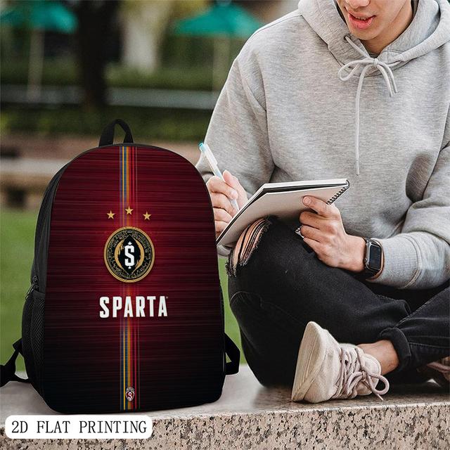 TEMU 1pc Sparta Style Backpack Featuring A Design And Sophisticated Logo, For Teenager, For Teenager
