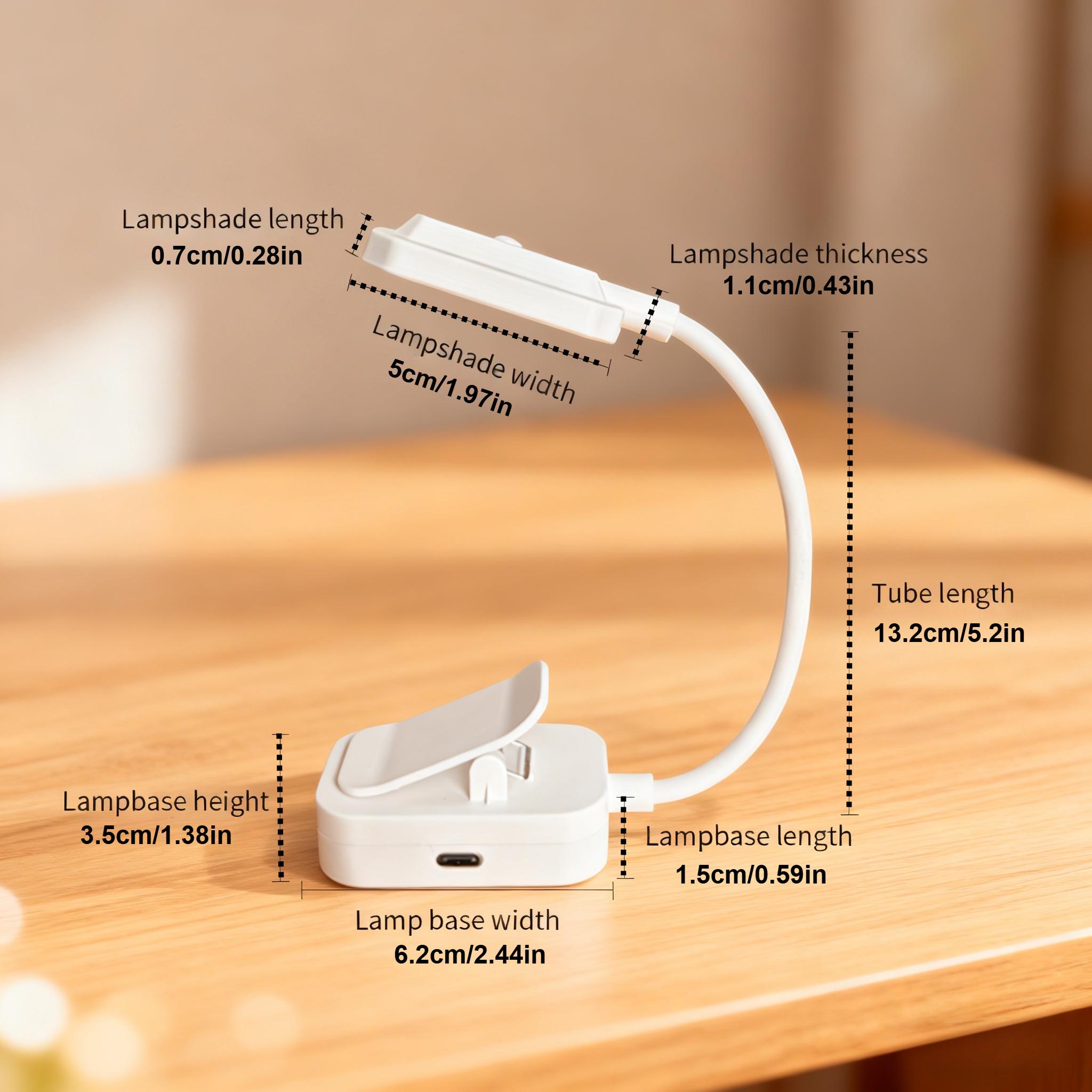 TEMU 1pc Usb Rechargeable Reading Lamp - 360° Flexible Arm & Dimmable Brightness, Led - Mini Portable Bedside Night Light, Reading/study - Student Dorm Essential, Bookworm, Christmas Small Gift