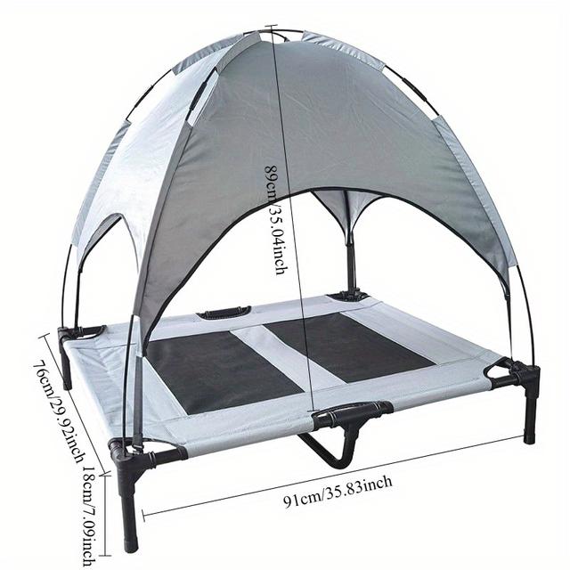 TEMU 캔버리 강아지 침대, 고급 철제 랙형 개침대, 통기성 좋은 사계절용 실내외 겸용 캣베드