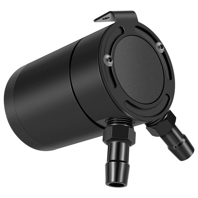 TEMU Oil Catch -port Oil Catch Tank Reservoir Tank With Universal Separator 59ml Oil Catch Can Aluminum Oil Separator Tank Black Easy To Clean