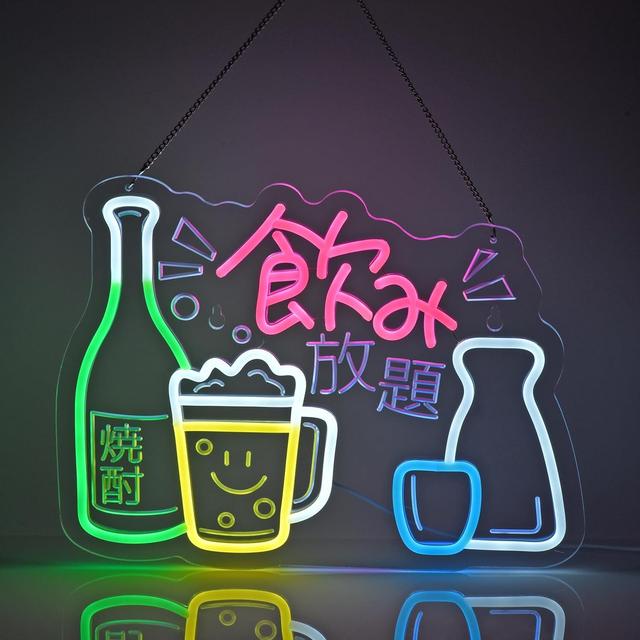 TEMU 和風USBネオンサイン - 超明るい壁掛け可能な単色デザイン、パーティー用和風装飾ライト、プラスチックネオンチューブサイン