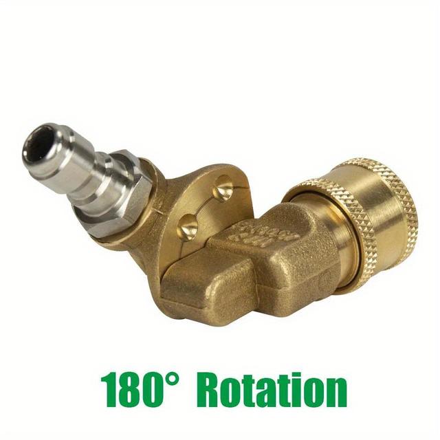 TEMU Pressure Washer Quick Connection Pivoting Coupler 1/4" + 1/4" Quick Disconnect Socket Adjustable 5 Positions