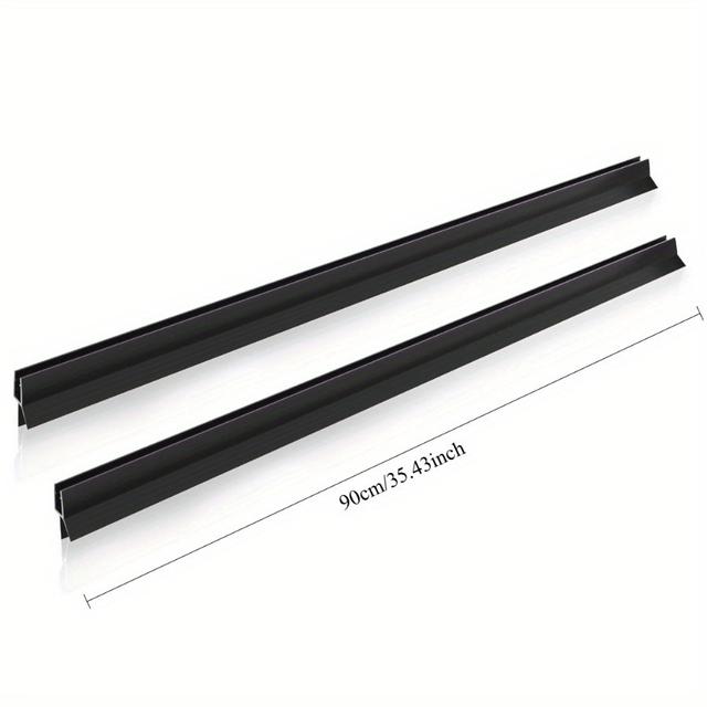 TEMU 2 Pack 90cm Frameless Shower Door Bottom Seal With Case Deliver, Black Pvc Shower Seal Strip For 4-6mm Glass Shower Door Stop Shower Leaks