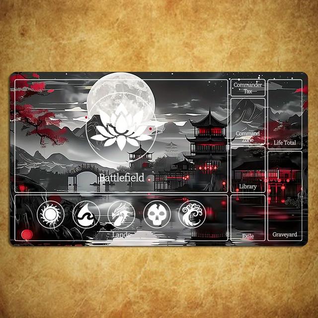 TEMU Magic Card Game Play Mat | Rubber Material, Suitable For Trading Card Game (tcg), Includes Rules Zones And Compatible With Ccg, Dual-function As Mouse Pad