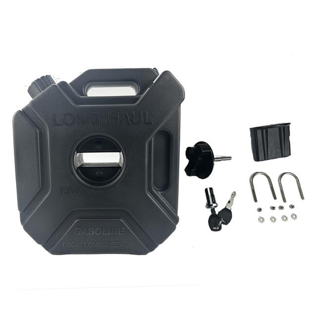TEMU 1.3 Gallon/5l Tanks, Storage Container With Spout And Lockable Bracket, Thicker, Durable, Portable, Storage Compatible With Most Cars Motorcycle Suv Atv Utv
