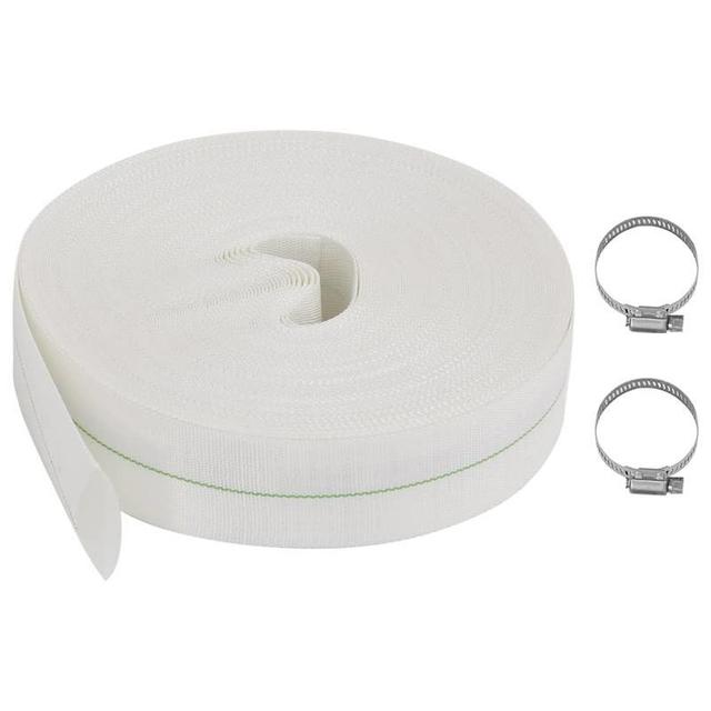 TEMU 25m 1.5" Flat Hose - Heavy-duty Polypropylene & Rubber All- Hose With Metal Clamps, Us/eu Standard Threads For Lawn Care, Yard, And Outdoor Use