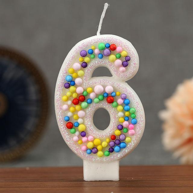 TEMU New Multicolor Creative Number 0-9 Birthday Candle Cake Decorations For Anniversary Celebrations