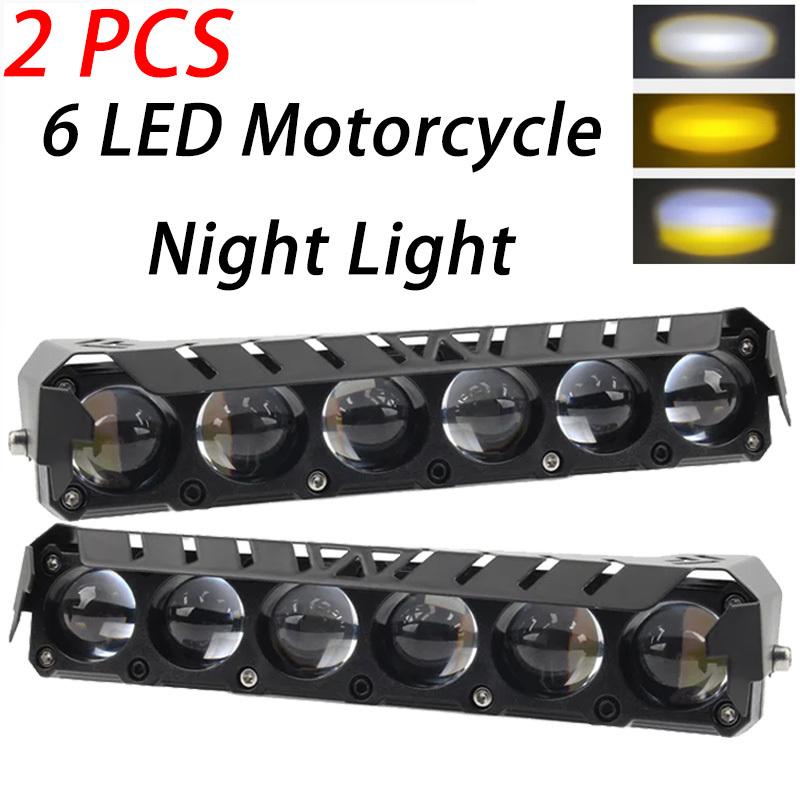 TEMU Motorcycle Led Fish-eye Lens Auxiliary Lights High-brightness Night Lights For Nighttime Riding Suitable For Multiple Vehicle Types (2pcs Set)