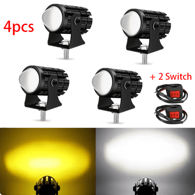 TEMU 4pcs+2 Switches, Universal Mini Motorcycle Led Lights, Hardwired , No Battery Required, Suitable For Motorcycles, Atvs, Utvs, Cars, And Trucks