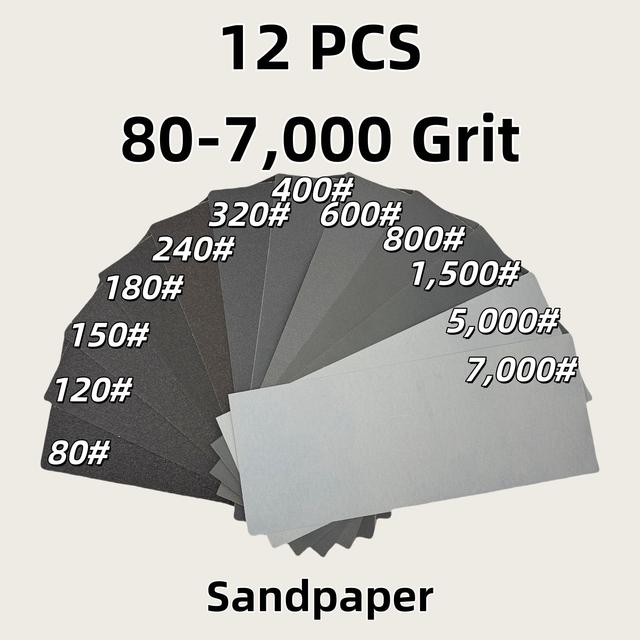 TEMU Advanced Sandpaper Set, 80,000 Grit Range, For Wood And Metal Polishing - Wet/dry Use, Compatible With Hand Sanding Blocks, Furniture Finishing And Automotive Work