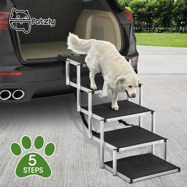 TEMU Foldable Dog Ramps Adjustable Height Dog Stair Portable Aluminium