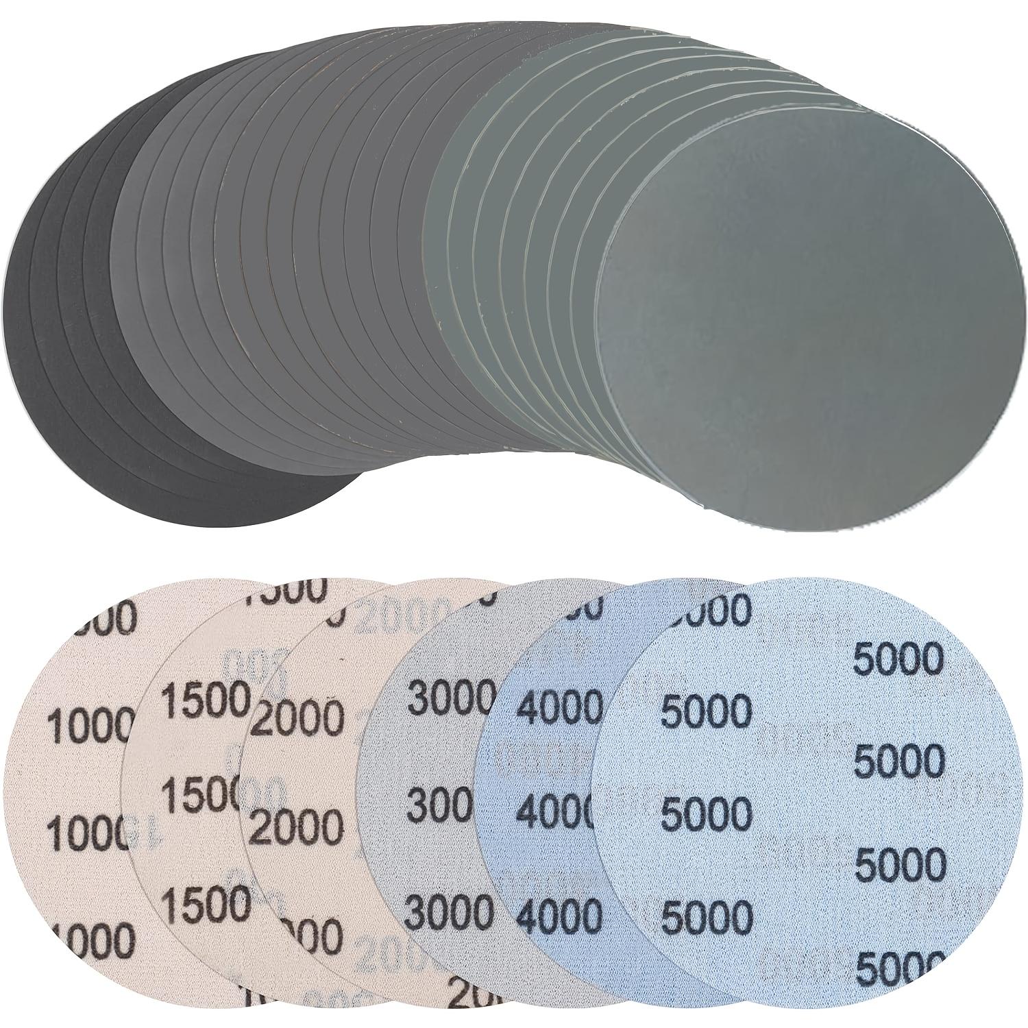 TEMU 24 Pack Sandpaper 125mm, Grit 1000/1500/2000/3000/4000/5000 Sandpaper Pads, Round, Non-hole, Wet And Dry Sanding Discs, Random Orbital Sander Set, Suitable For Cars, Metal, Wood