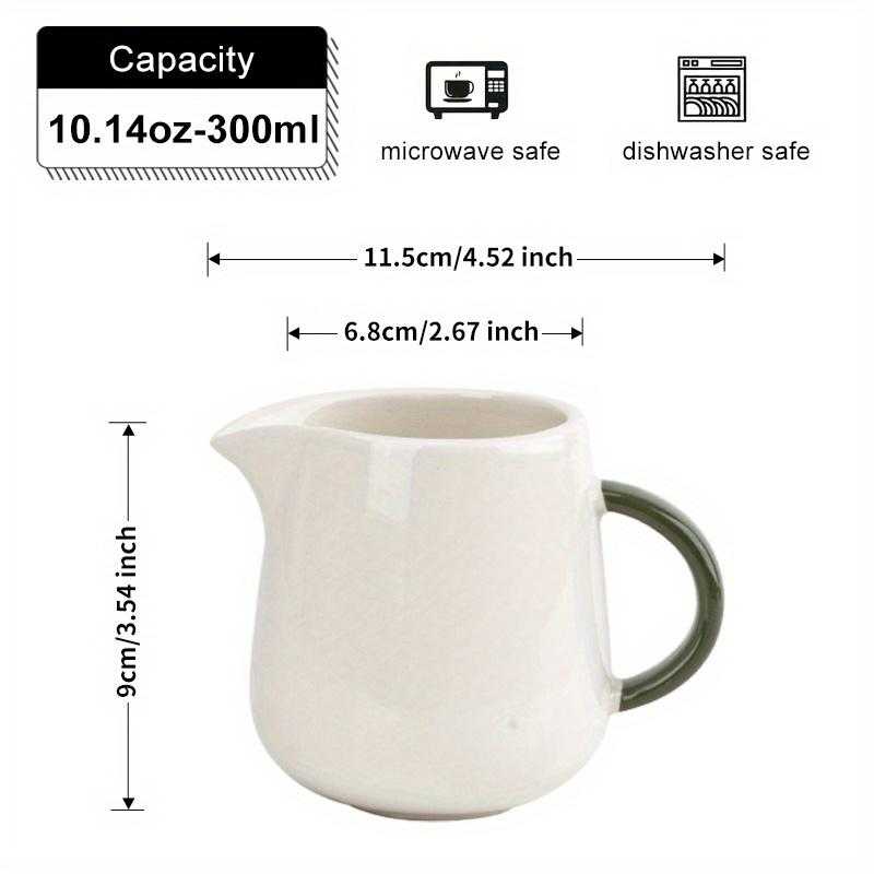TEMU 1 Milchkännchen, Kaffeekanne, Wasserkrug oder Frühstückskanne aus Keramik im europäischen Stil, Feiertagsgeschenk, 10.14oz/300ml
