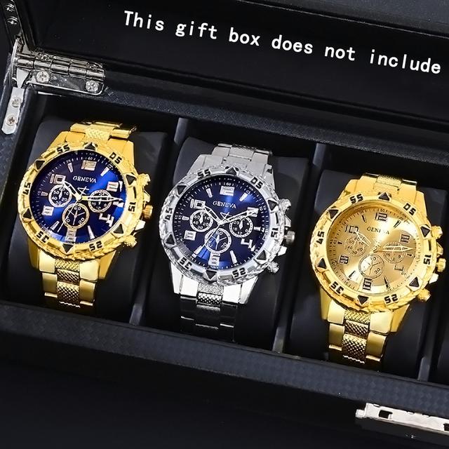 TEMU 3pcs/ Set Watches For Men, Mens Watches Sets, Casual Fashion Men Watches Sets, Quartz Watch, Very Practical, Perfect For Daily Wear, For Gifts Wrist Watch, Reloj Para Hombre.