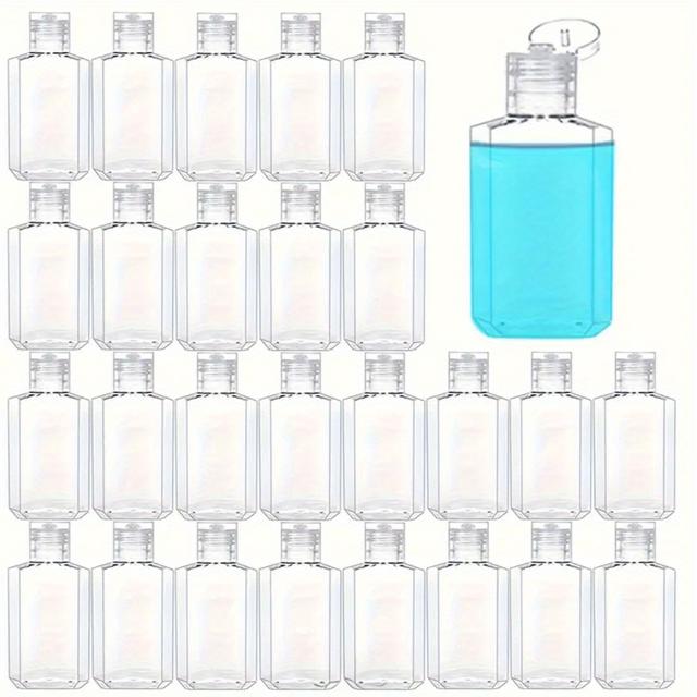 TEMU 40pcs 2oz Clear Plastic Flip Bottles - Travel-size Hand Sanitizer, Shampoo, Soap, Toner & Lotion Containers - Portable & Refillable For Easy Dispensing