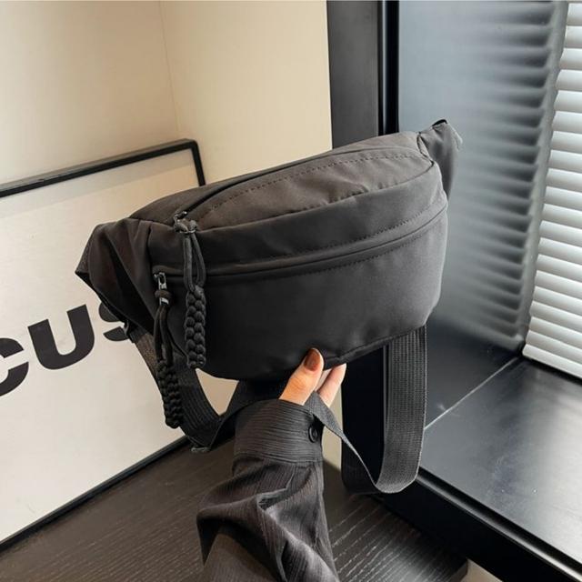 TEMU สายสะพายข้างเอว Unisex | เข็มขัดมินิมอล พร้อมสายปรับได้, ปิดด้วยซิป, วัสดุไนลอนทนทาน สำหรับเดินทาง, ช้อปปิ้ง, ทำงาน - สีพื้น, ไม่มีซับใน