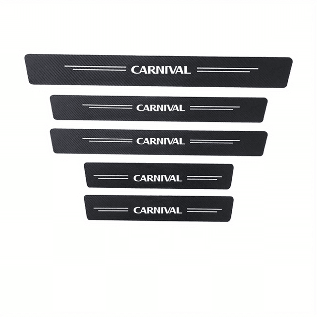 TEMU KIA 카니발용 카본 파이버 문턱 스트립 스티커, 차량 도어 실 및 트렁크 도어 범퍼 긁힘 방지용으로 설계됨