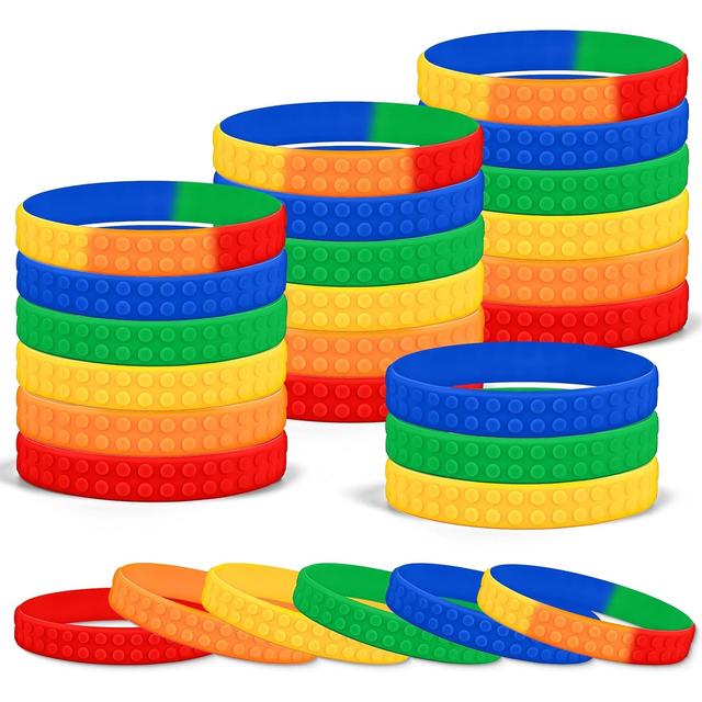 TEMU Gift For Her/him Set Of 24 Colorful Silicone Wristbands In Styles, Perfect For Party Giveaways And Carnival Rewards