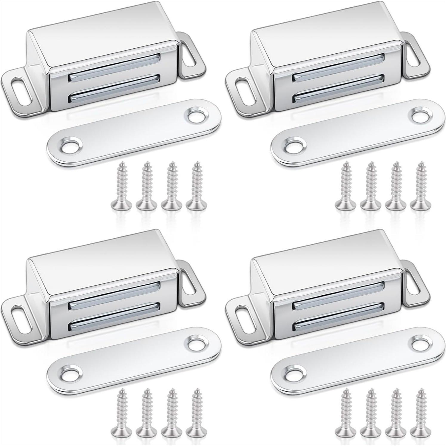 TEMU Set Of 4 Magnetic Door Closers, Strong Magnetic , Cabinet Door Magnets, Magnetic Door Stops, Cabinet Magnets, Furniture Magnets