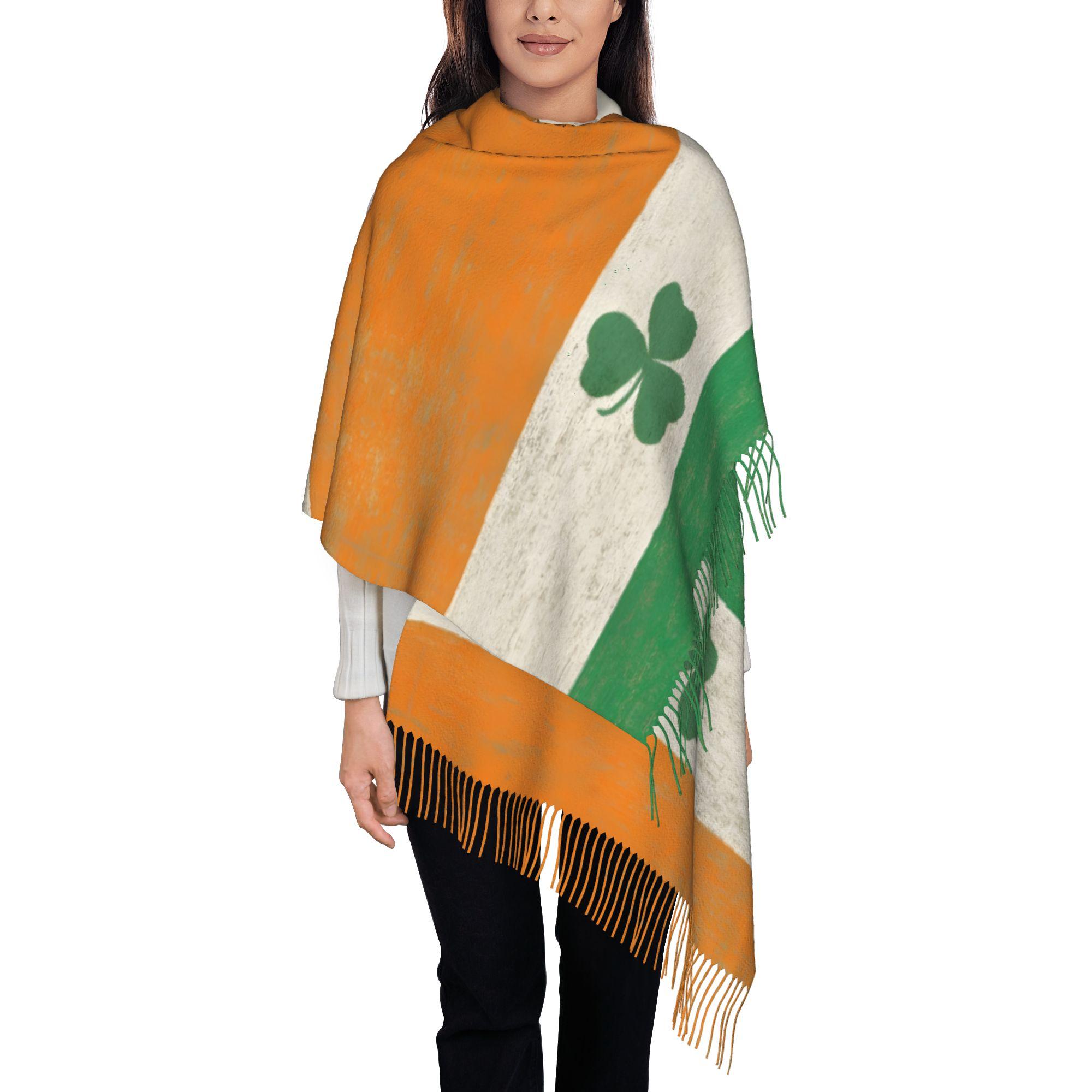 TEMU A Stylish Unisex Scarf Featuring Flag And Shamrock, Perfect For Keeping Warm During Outdoor Activities Like Hiking, Running, Or Cycling In The Autumn And Winter. It Makes A Great Gift