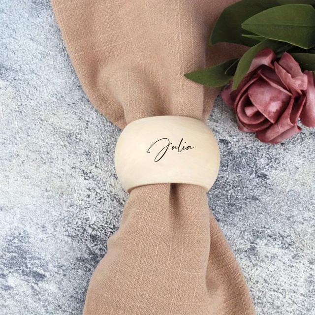 TEMU Jiangximei: Anillo para Servilletas de Madera Personalizado con Grabado | Regalo Único para , Navidad, Decoración de