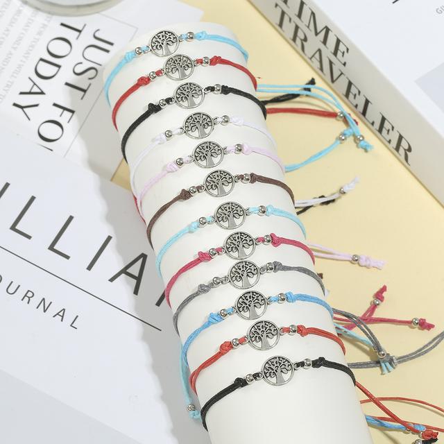 TEMU 12 Piezas Pulsera Árbol de Ajustable, Estilo Moderno, Pulseras Huecas para o Tobilleras, Accesorios Universales INS